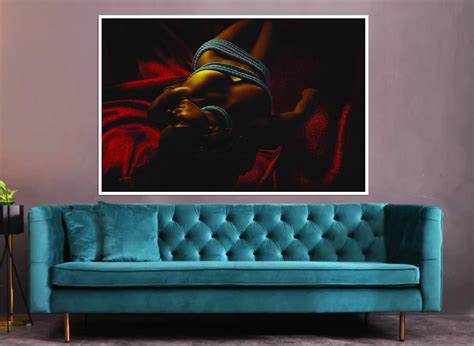 Erotic Bondage Art Printable Shibari NSFW Kinky BDSM Fetish Black Women Nude Art Black Erotic