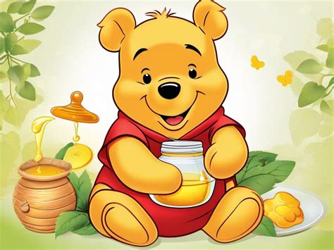 Winnie The Pooh Clipart Pooh Bear Enjoying Honey Vector