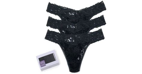 Hanky Panky Three Pack Original Rise Signature Lace Thong In Black Lyst