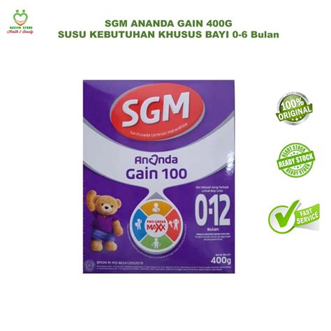 Jual Sgm Ananda Gain Gr Untuk Bayi Usia Bulan Susu Khusus