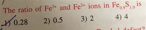 The Molar Ratio Of Fe2 To Fe3 In A Mixture Of Feso4 And Fe2so43