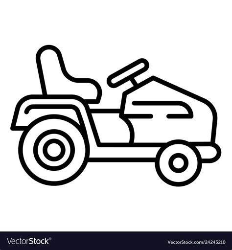 Tractor Grass Cutter Icon Outline Style Royalty Free Vector