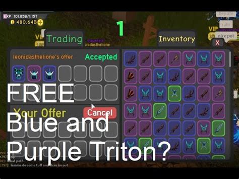 Roblox Dungeon Quest Blue And Purple Guard Tritons And Blue Triton