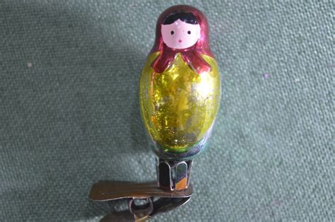 Купить Елочная игрушка стеклянная "Матрешка малая". Стекло, прищепка. 3 ...