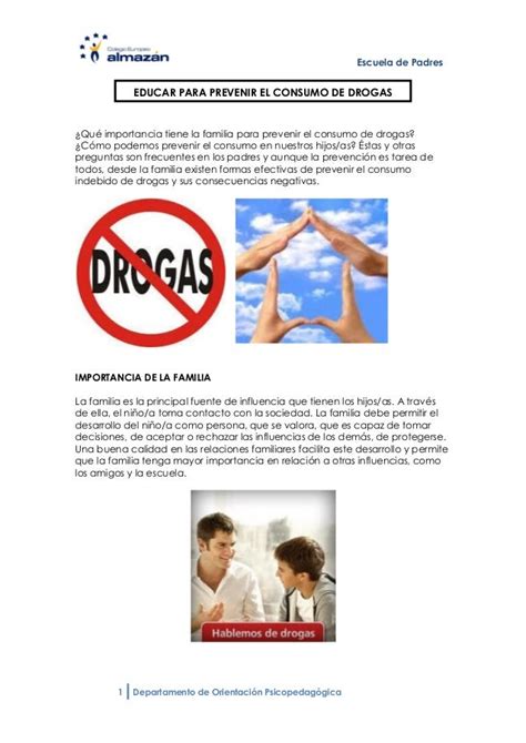 Educar Para Prevenir El Consumo De Drogas