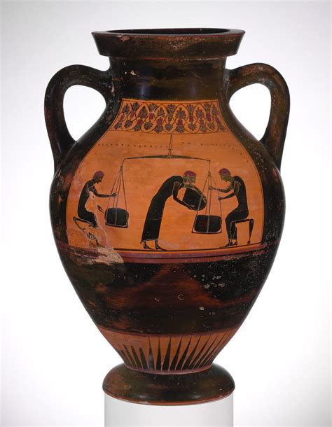 Terracotta Amphora Jar Signed By Taleides As Potter Attributed To The