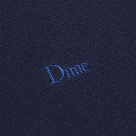Dime Classic Small Logo Embroidered Pullover Hooded Sweatshirt (Navy ...