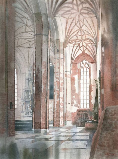 Grzegorz Wr Bel Watercolors Akwarele Watercolor Architecture Art