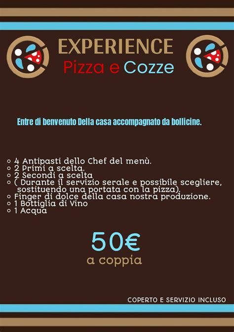 Menu Da Experience Pizza E Cozze Ristorante Qualiano