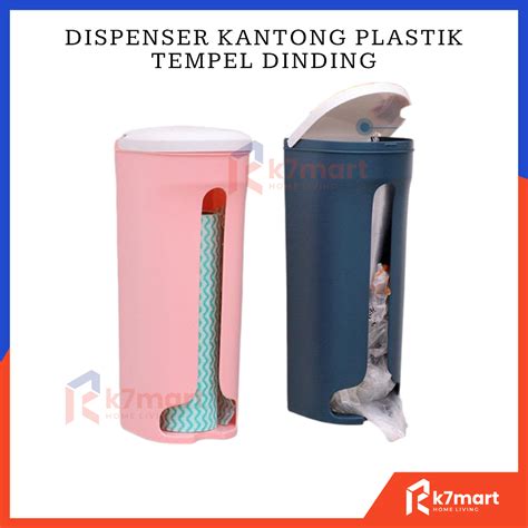 Jual K7MART DISPENSER TEMPAT KANTONG PLASTIK SAMPAH TEMPEL DINDING HOOK