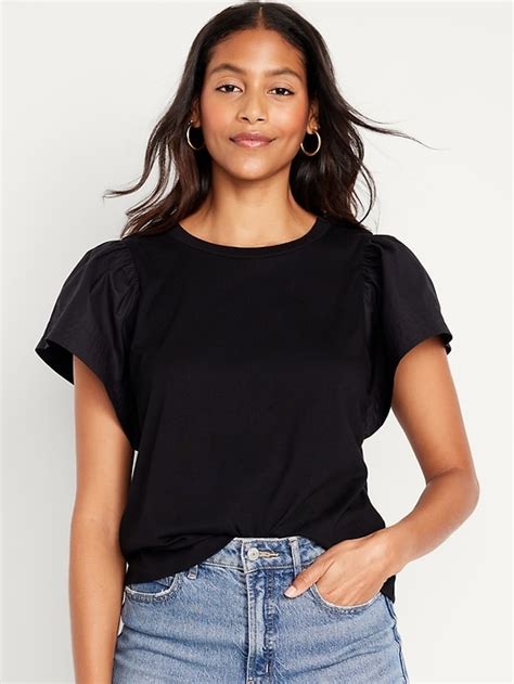 Flutter Sleeve Combination Top Old Navy