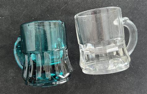 Vintage Federal Glass Miniature Beer Mugs Shot Glasses Set Of 2 Ebay