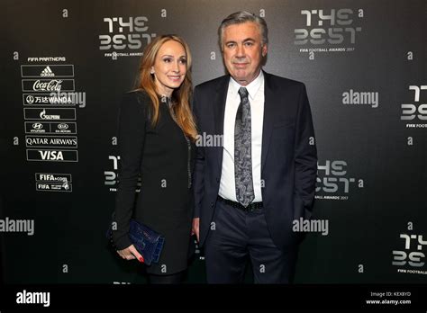 Carlo Ancelotti and Mariann Barrena McClay during the Best FIFA