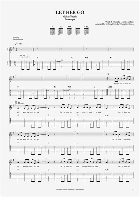 Let Her Go Tab By Passenger Guitar Pro Guitar Vocals MySongBook