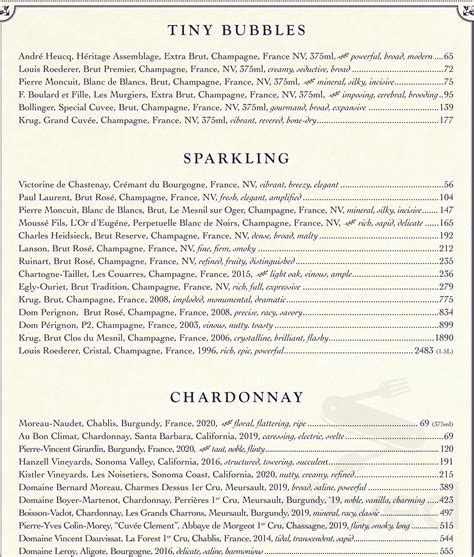 4 Charles Prime Rib Menu In New York New York Usa