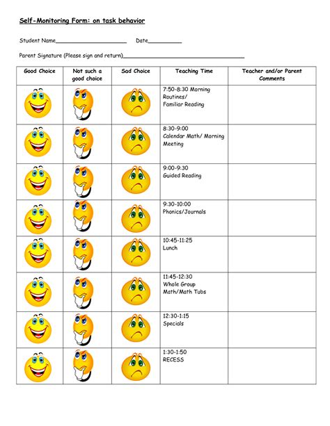 Printable Behavioral Charts For Kids