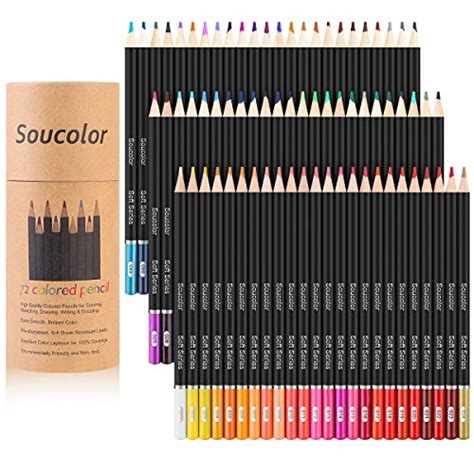 Soucolor 72 Color Colored Pencils For Adult Coloring Books Back To