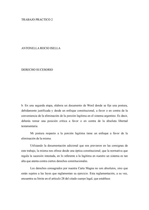 Tp Sucesiones Trabajo Practico Derecho Privado Vii Sucesiones