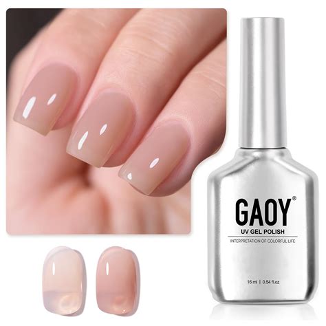 Amazon Gaoy Jelly Nude Gel Nail Polish Ml Sheer Light Brown Translucent Soak Off Gel