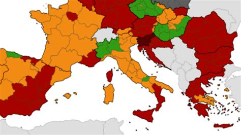 Covid Aumentano Le Regioni In Verde Nella Mappa Ecdc Ma Il Sud Rosso