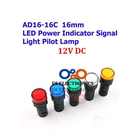 Jual Mm Pilot Lamp Ad C V Dc Lampu Indikator Led Signal Color