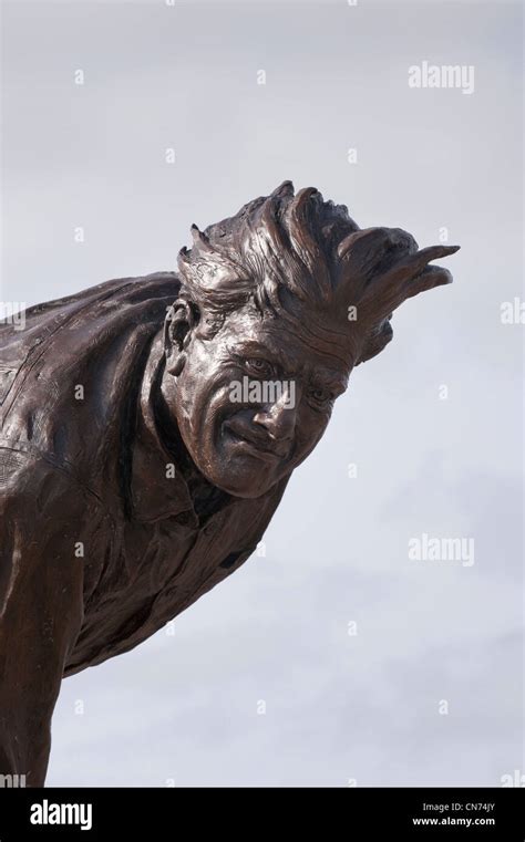 Bronze Statue Of Cricketer Fred Freddie Trueman Head And Shoulders