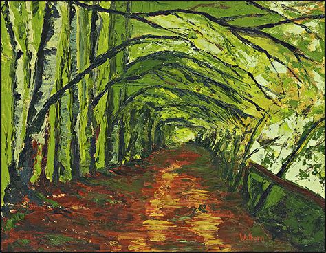 Wooded Path Painting by Amy Welborn