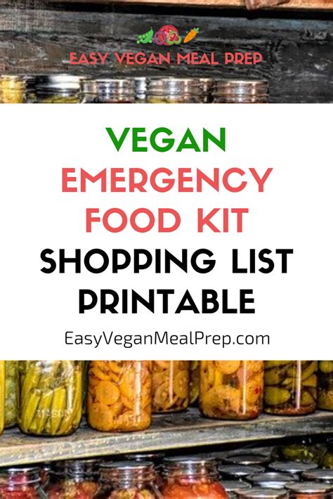 Free Vegan Emergency Food Shopping List Pdf Printable Artofit