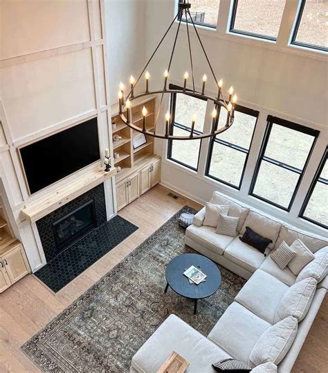 Modern Farmhouse Living Room With High Ceilings Soul Lane