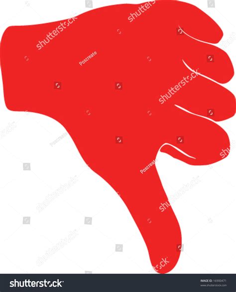 Red Negative Thumbs Down Sign Finger Stock Vector 16900471 Shutterstock