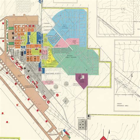 Vintage Map Of Davis Monthan Air Force Base 1951 By Ted S Vintage Art