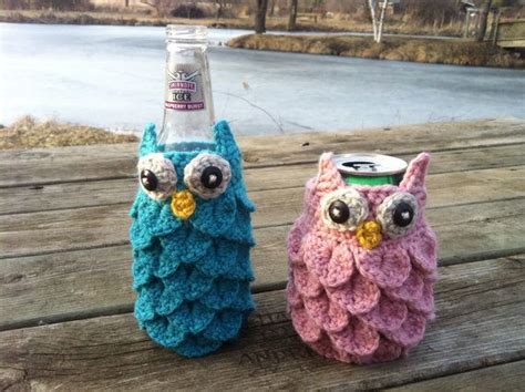 Crochet Owl Can And Bottle Cozies Pattern Etsy Australia Bottle