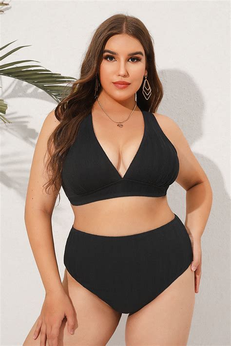Flowing Lines Tall Tri Cross Back Plus Size Bikini Top