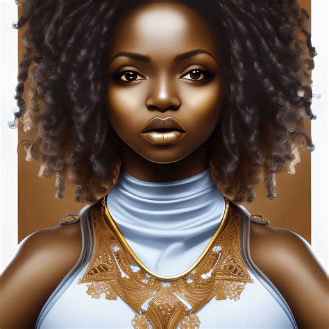 Melanin Queen Dark Skinned Woman With Big Curls · Creative Fabrica