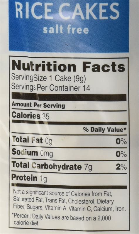 quaker rice cakes nutrition facts