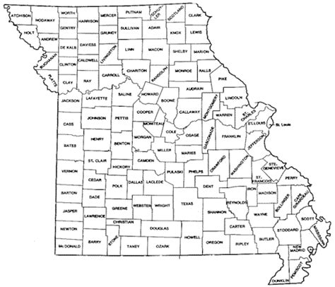 Missouri Counties Map – Access Genealogy