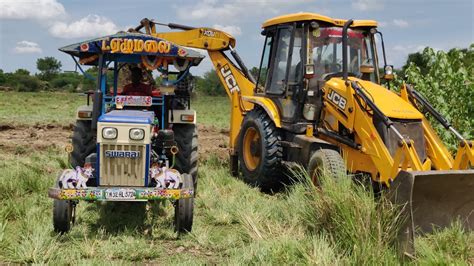 JCP And Tractor Videos JCB Stunt With Swaraj 744 FE Stuck Fully