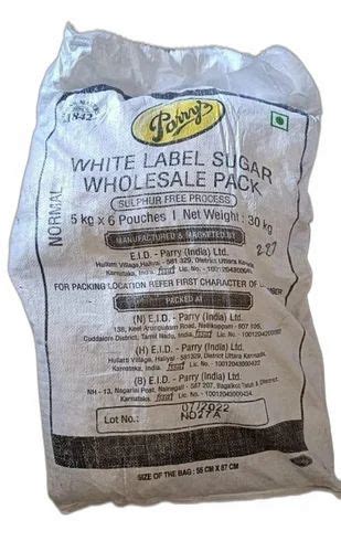 natural parrys white label sugar  kg packaging type sack bag