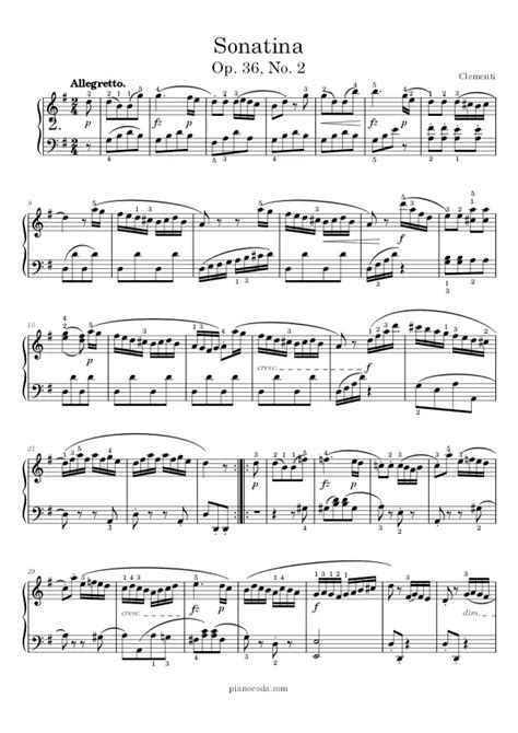 Sonatina In G Major Op No Free Sheet Music