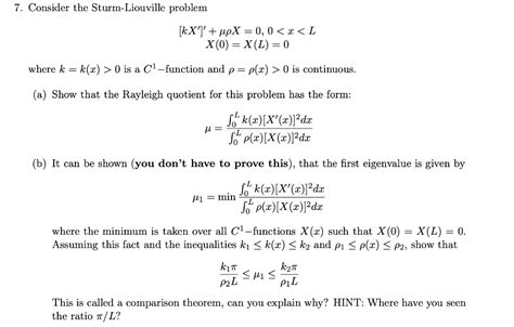 Solved Consider The Sturm Liouville Problem Kx Upx Chegg