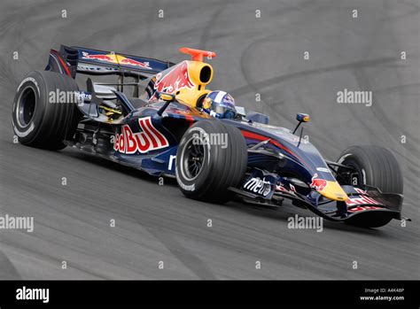 David Coulthard Sco In His Red Bull Racing Renault Rb3 Racecar At The