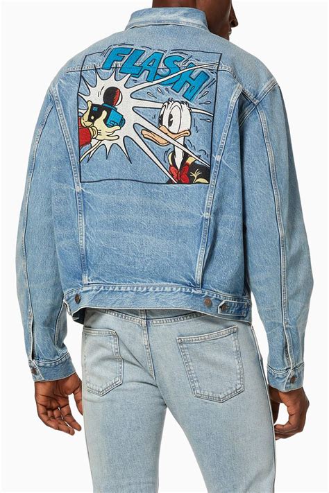 Shop Gucci Blue X ©disney Donald Duck Denim Jacket For Men Ounass