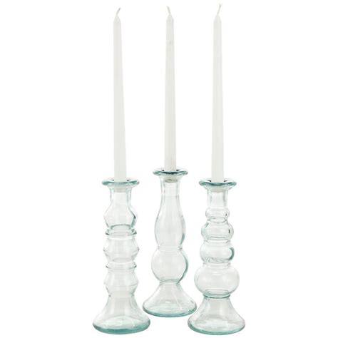 Clear Recycled Glass Candle Holder Set Of 3 On Sale Bed Bath And Beyond 39051586