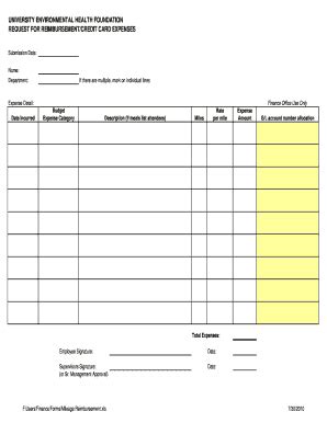 Fillable Online Eh Uc Reimbursement Form Department Of Environmental