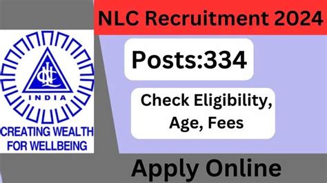 Nlc Recruitment Post Eligibility Age Limit Fees Apply Online