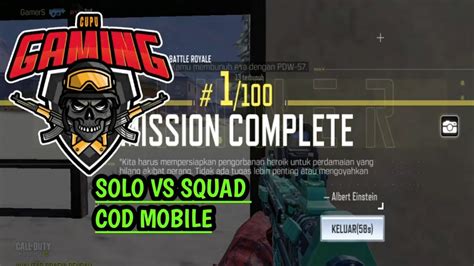 Solo Vs Squad Cod Mobile Youtube