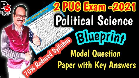 Puc Political Science Blueprint Model Question Paper Solved