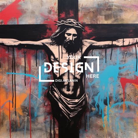 Abstract Jesus Artwork Digital Download Graffiti Style Christian Wall