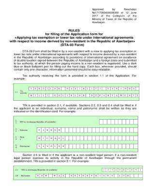 Fillable Online RULES For Filling Of The Application Form For