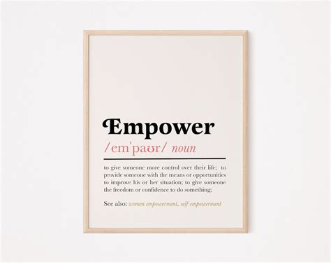 Empower Definition Print Empower Print Empower Quote Print Empower Wall